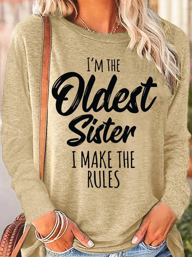 Womens Funny Sister Gift Old Sister Casual Top