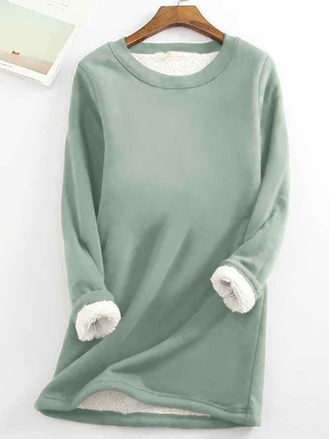 Crew Neck Regular Fit Plain Women's Sweatshirt