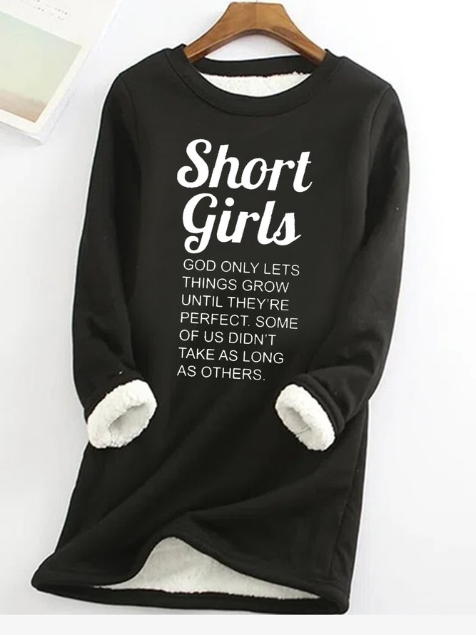 Women‘s Funny Short Girl Crew Neck Sweatshirt