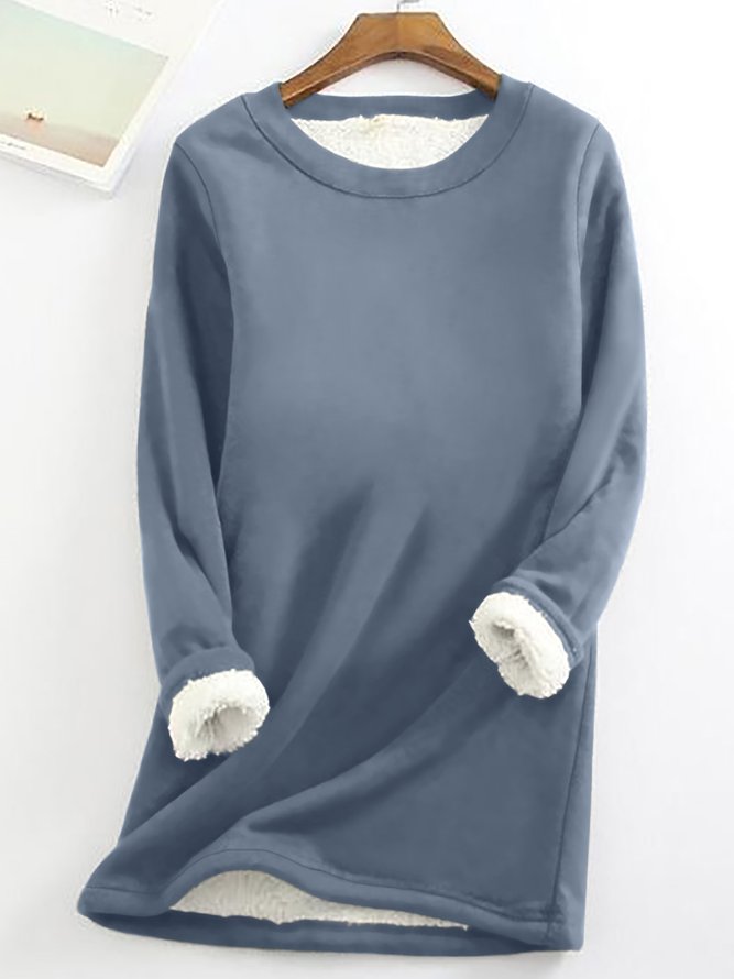 Crew Neck Regular Fit Plain Women's Sweatshirt