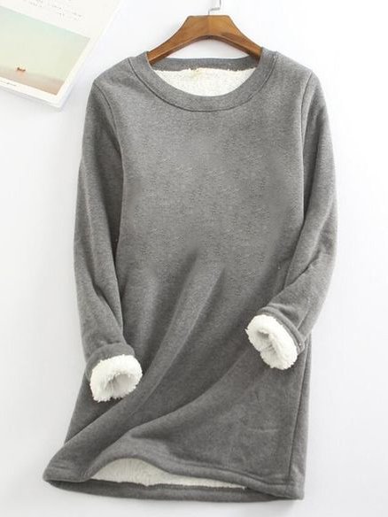 Crew Neck Regular Fit Plain Women's Sweatshirt
