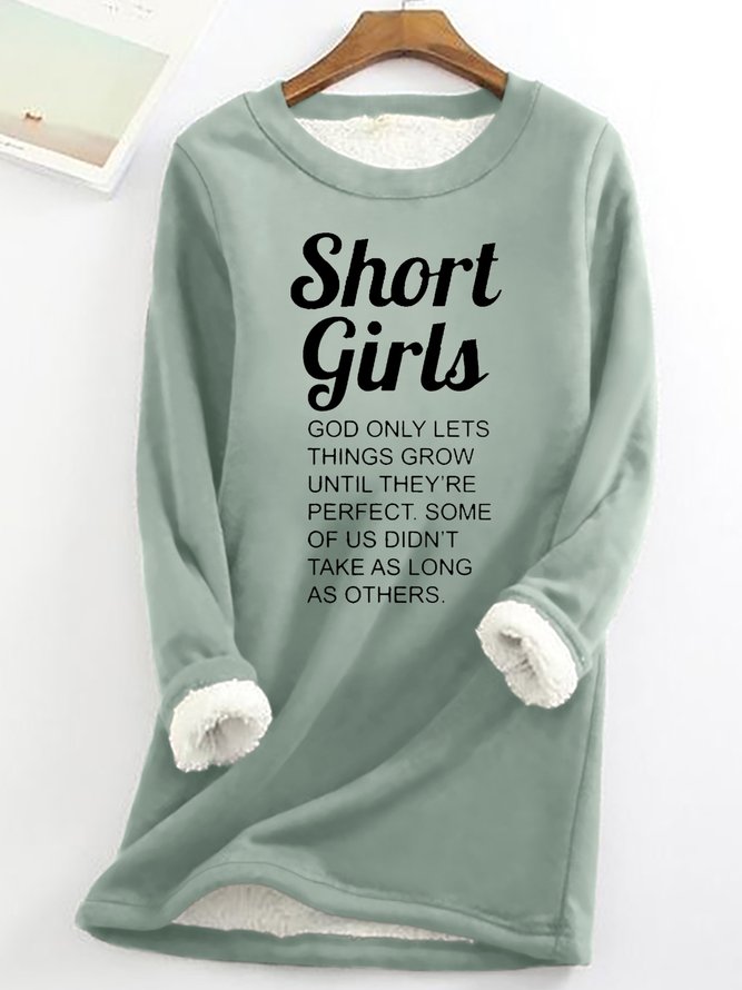 Women‘s Funny Short Girl Crew Neck Sweatshirt