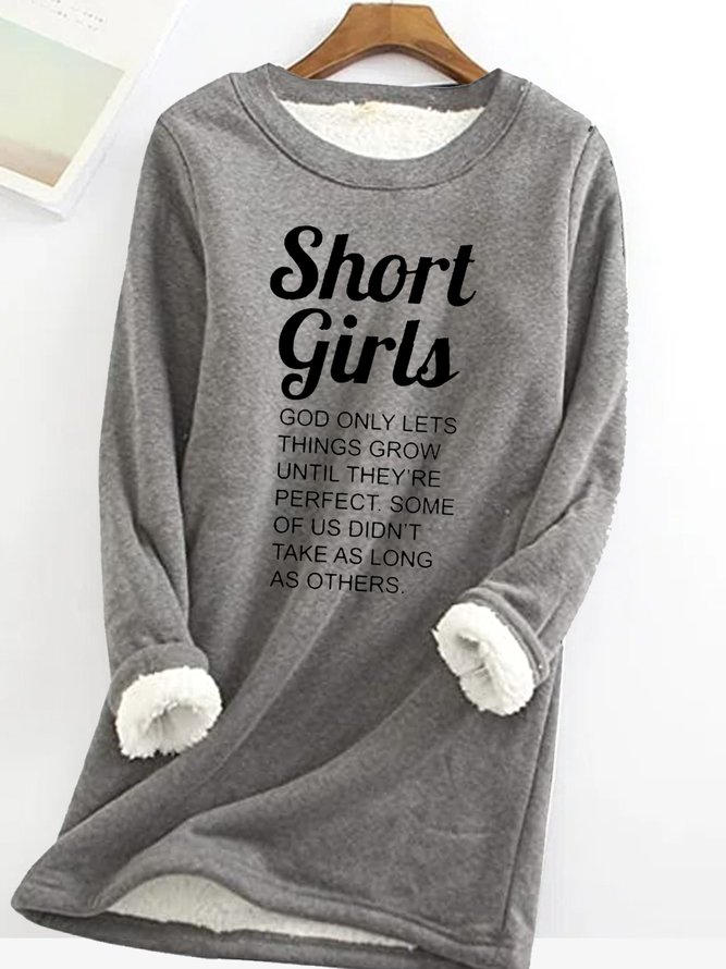 Women‘s Funny Short Girl Crew Neck Sweatshirt