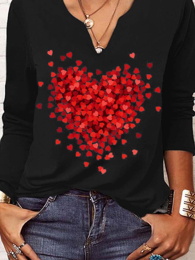 Casual Loose Heart/Cordate T-Shirt