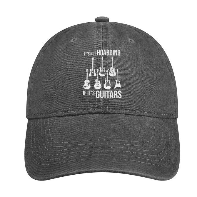 It Is Not Hoarding If It’S Guitars Funny Graphic Print Casual Text Letters Adjustable Denim Hat