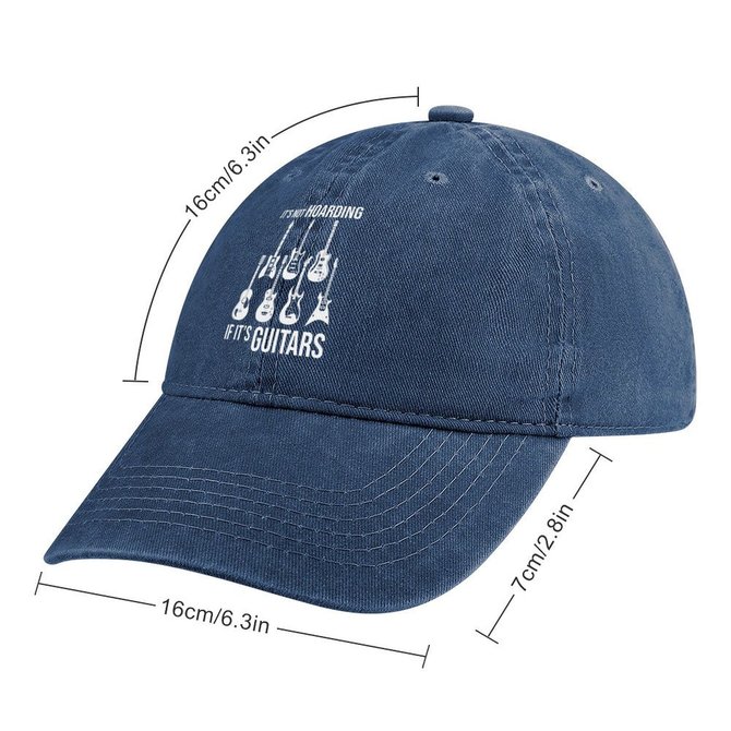 It Is Not Hoarding If It’S Guitars Funny Graphic Print Casual Text Letters Adjustable Denim Hat