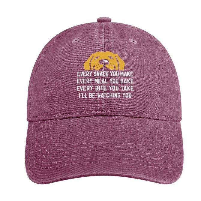 Men's Every Snack You Make I Will Be Watching You Dog Funny Adjustable Denim Hat