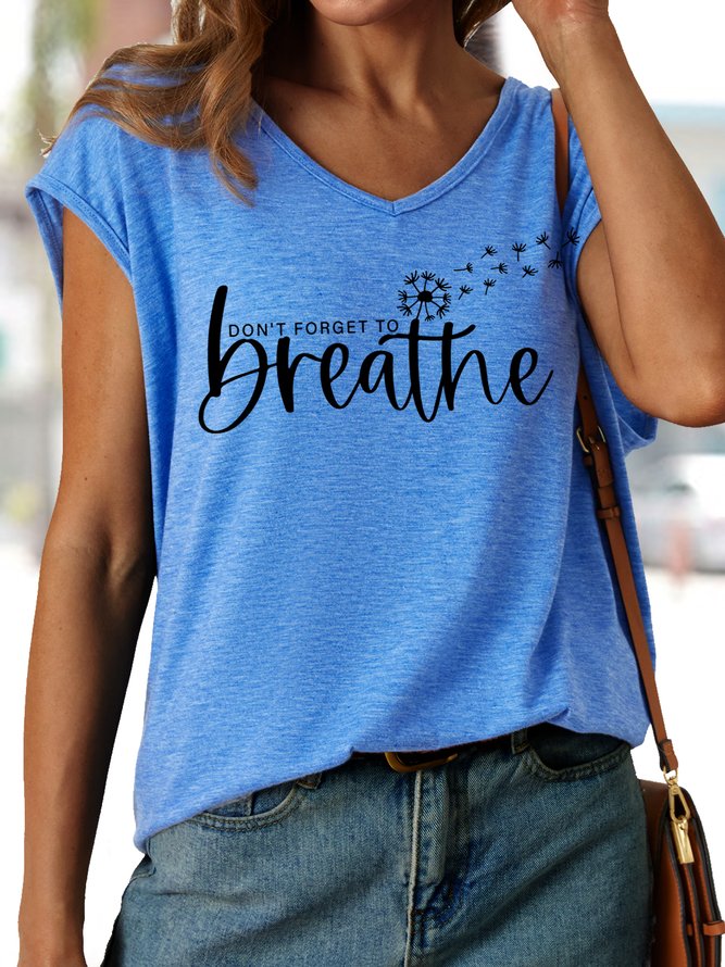 Women's Don't Forget to Breathe Casual V Neck Tank Top