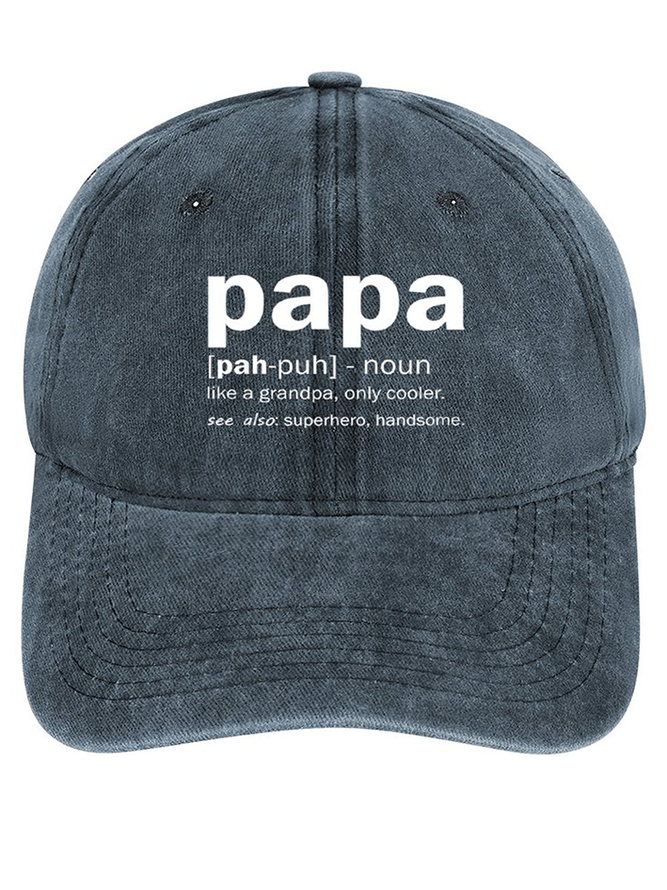 Men's Papa Like A Grandpa Only Cooler See Also Superhero Handsome Funny Adjustable Denim Hat