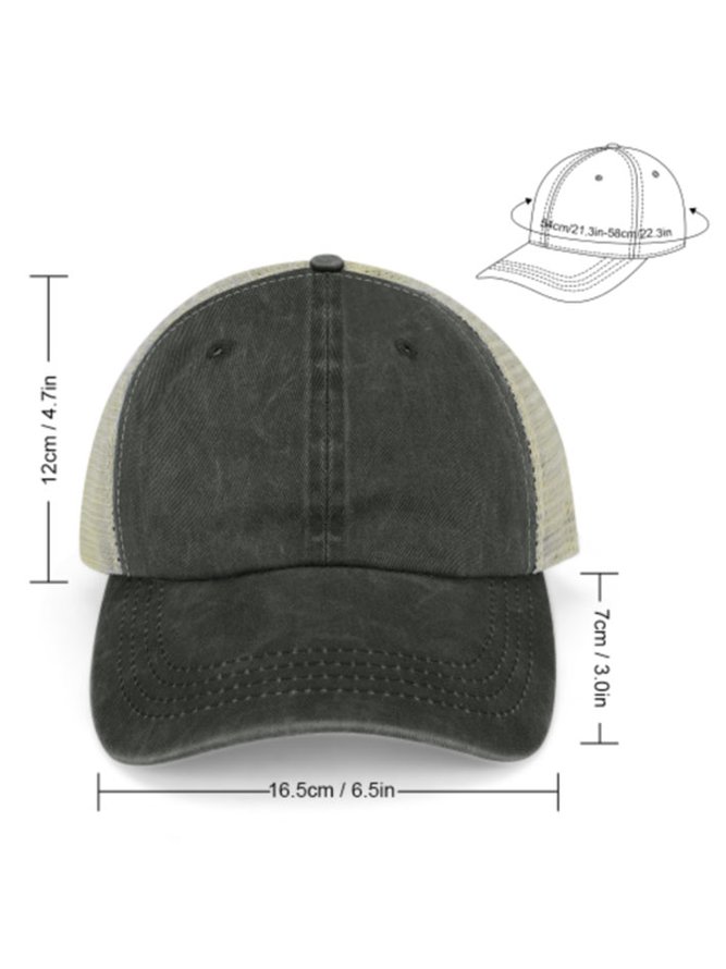 Men’s I Made A Hole In One Golf Crew Neck Regular Fit Casual Text Letters Washed Mesh-back Baseball Cap