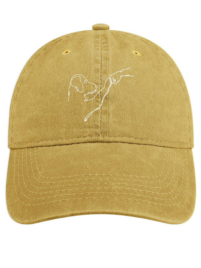 Men’s Dog Fist Bump Casual Regular Fit Adjustable Denim Hat