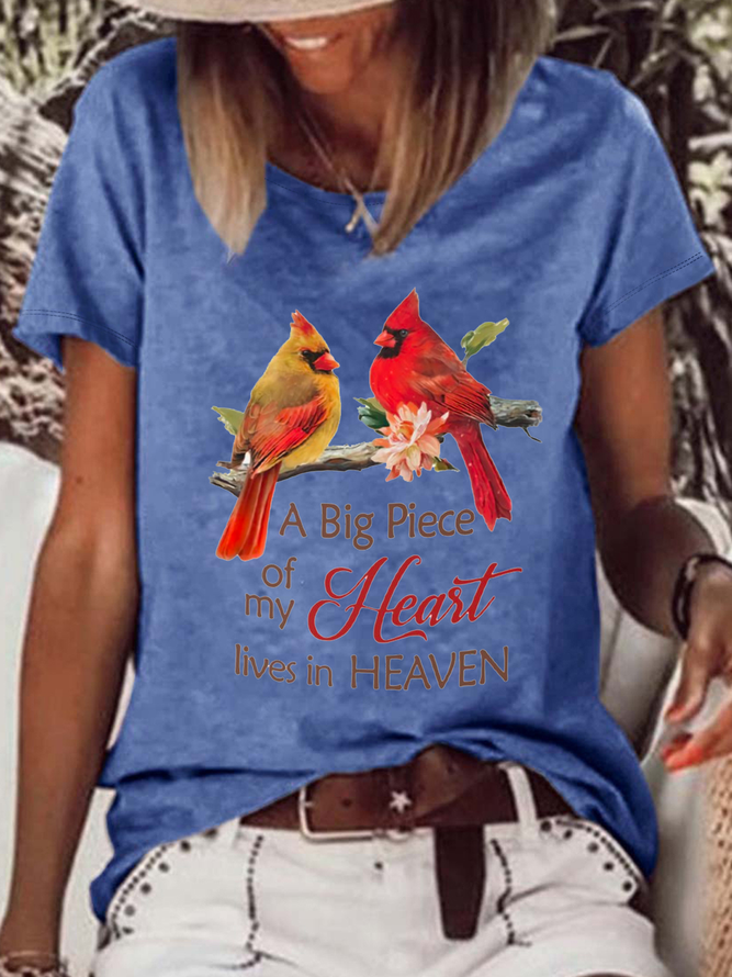 Women‘s A Big Piece Of My Heart Casual Crew Neck T-Shirt