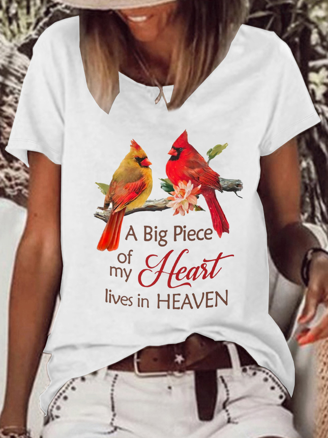 Women‘s A Big Piece Of My Heart Casual Crew Neck T-Shirt