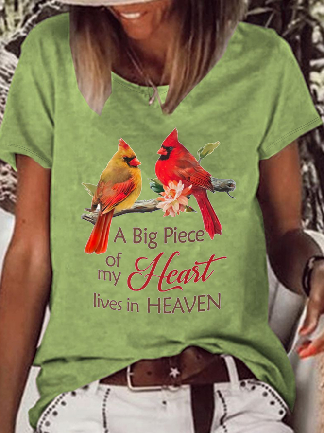 Women‘s A Big Piece Of My Heart Casual Crew Neck T-Shirt