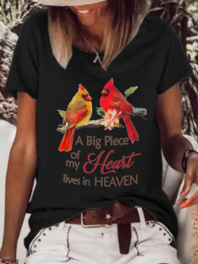 Women‘s A Big Piece Of My Heart Casual Crew Neck T-Shirt