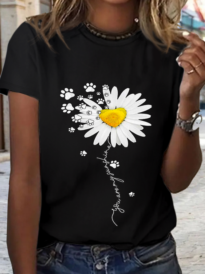 Women's Daisy You Are My Sunshine Special Lovely Dog Simple Loose T-Shirt