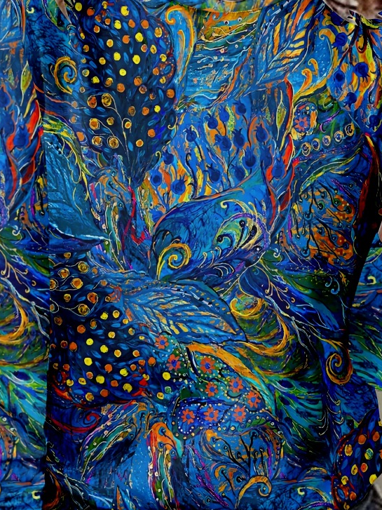 Women's  Peacock Casual Crew Neck Shirt