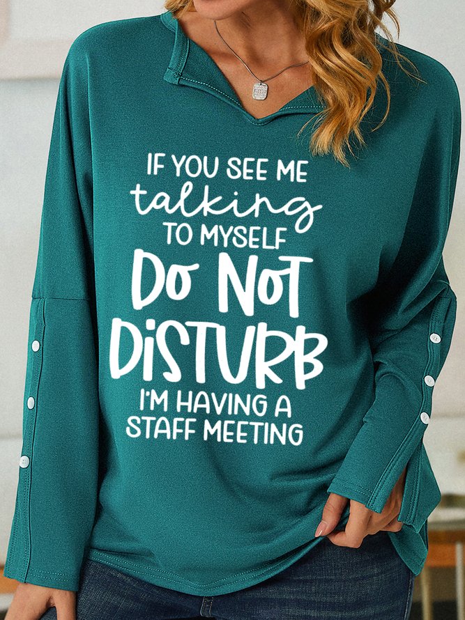 Women's I‘m Have A Staff Meeting Hilarious Shawl Collar Casual Sweatshirt