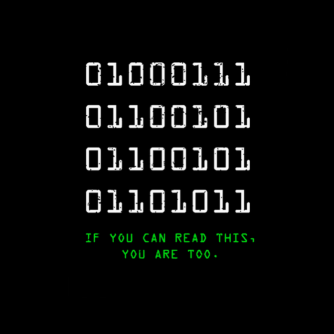 Men's Funny Geek In Binary Code Casual Loose Cotton T-Shirt