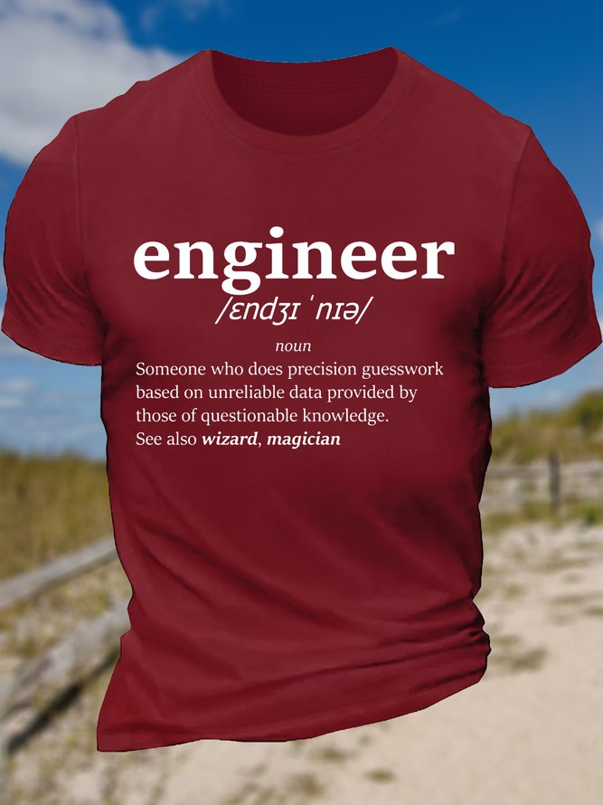 Men’s Casual The definition of engineer Crew Neck T-Shirt