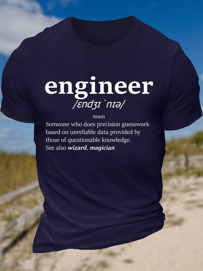 Men’s Casual The definition of engineer Crew Neck T-Shirt