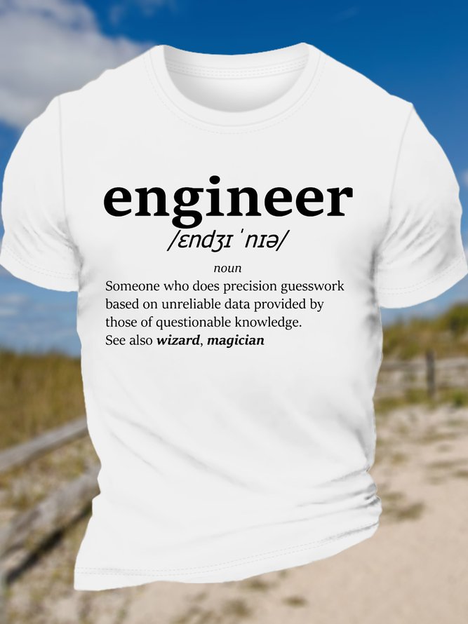 Men’s Casual The definition of engineer Crew Neck T-Shirt