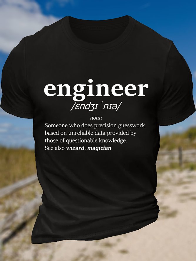 Men’s Casual The definition of engineer Crew Neck T-Shirt