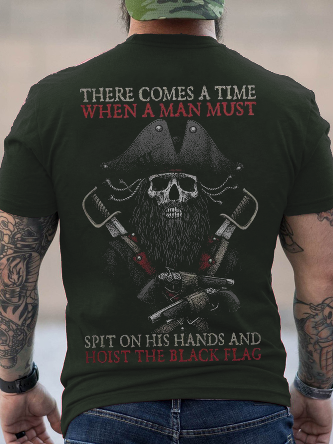 Men's Hoist The Black Flag Cotton Crew Neck Casual T-Shirt
