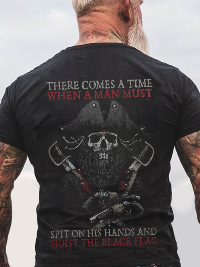 Men's Hoist The Black Flag Cotton Crew Neck Casual T-Shirt