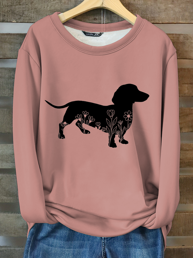 Funny Dog Casual Cotton-Blend Fleece Sweatshirt