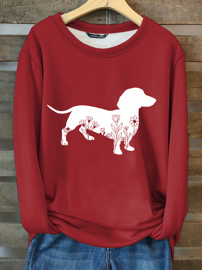 Funny Dog Casual Cotton-Blend Fleece Sweatshirt