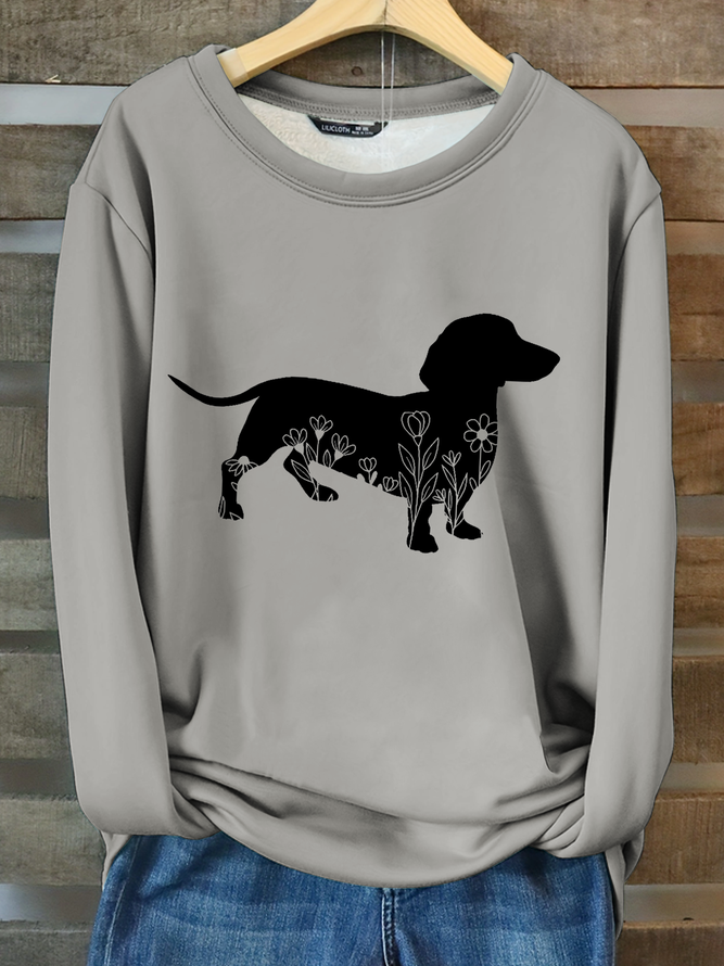 Funny Dog Casual Cotton-Blend Fleece Sweatshirt