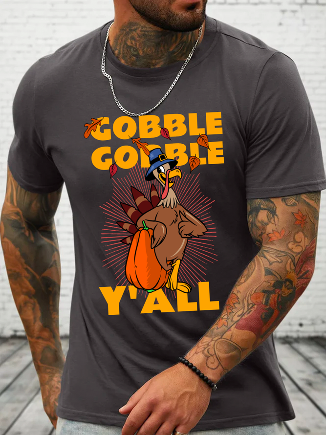 Cotton Gobble Gobble Casual Turkey T-Shirt