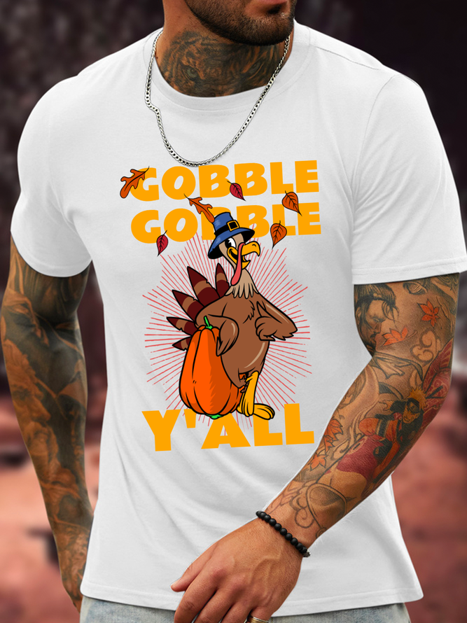 Cotton Gobble Gobble Casual Turkey T-Shirt