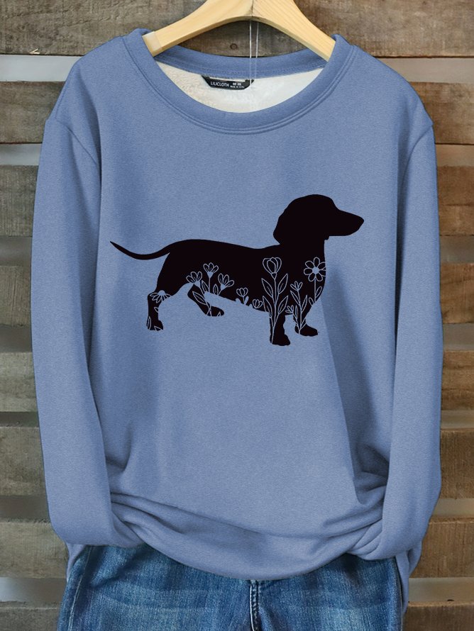 Funny Dog Casual Cotton-Blend Fleece Sweatshirt