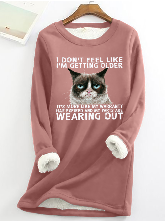 Women's Funny Qoute  Grumpy Cat Cotton-Blend Casual Fleece Sweatshirt