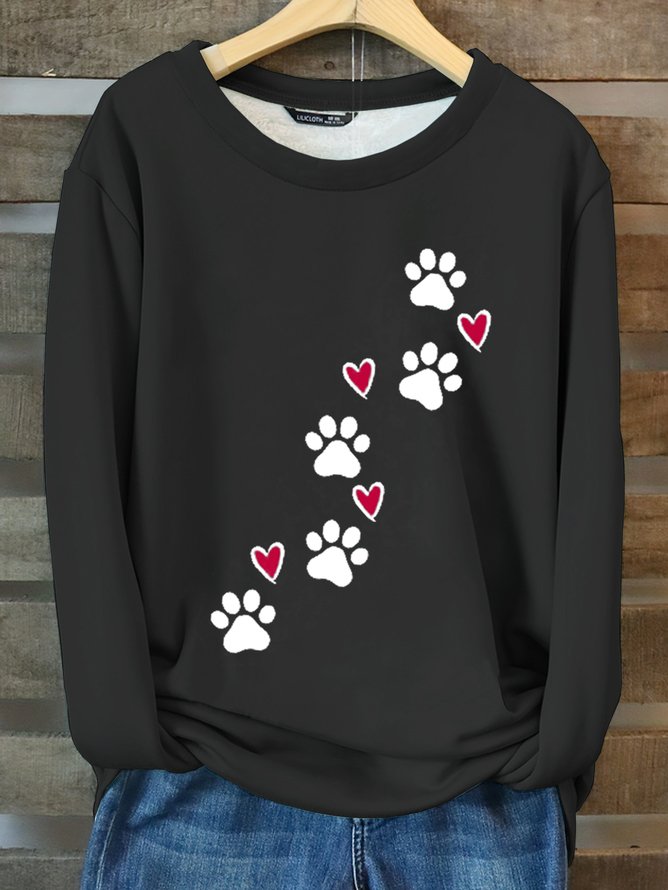 Funny Dog Crew Neck Casual Fleece Sweatshirt