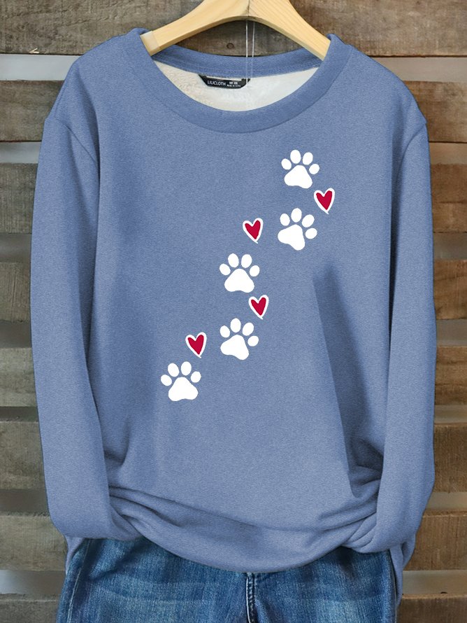Funny Dog Crew Neck Casual Fleece Sweatshirt