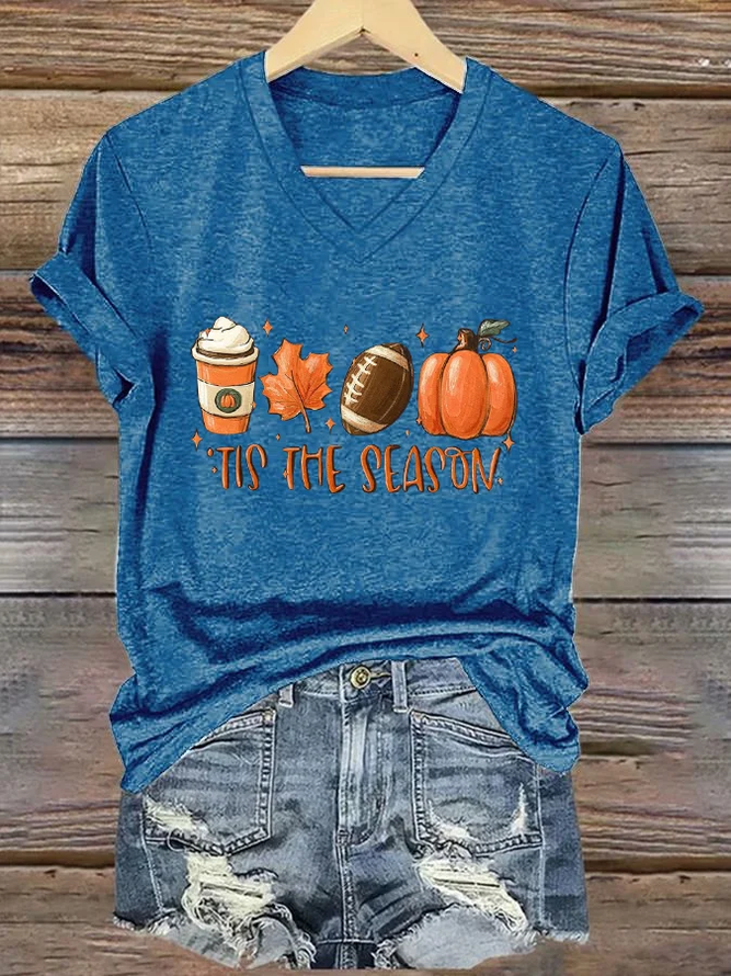 Women's Tis The Season Print Text Letters Casual Crew Neck T-Shirt