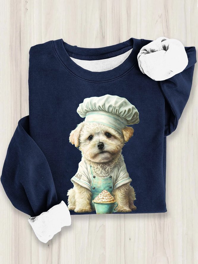 Loose Casual Dog Sweatshirt