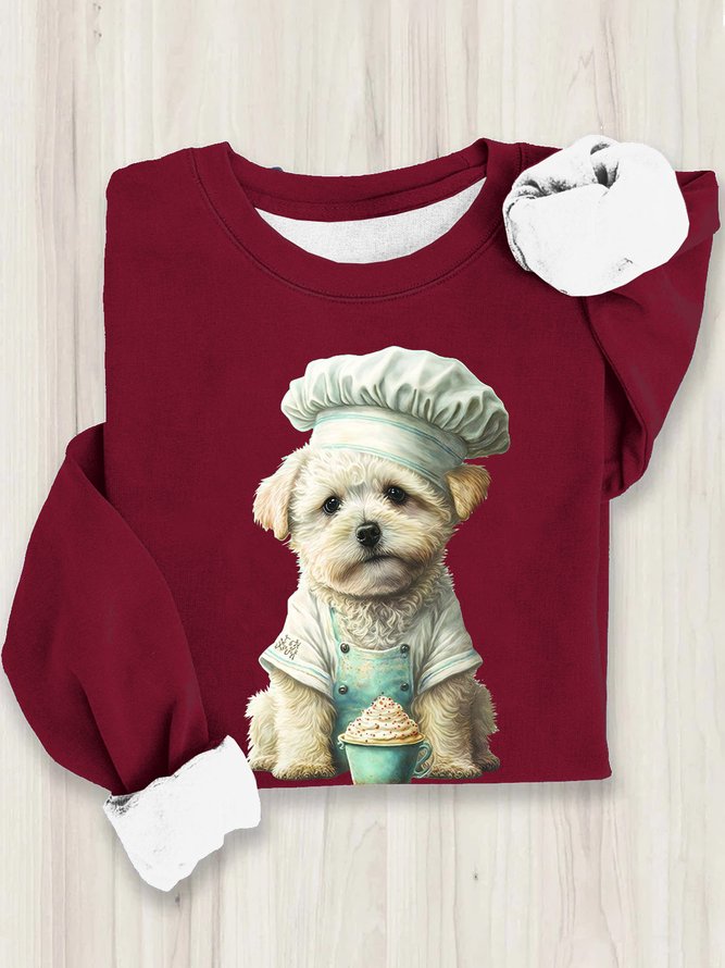 Loose Casual Dog Sweatshirt