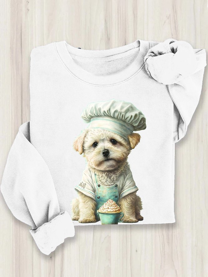 Loose Casual Dog Sweatshirt