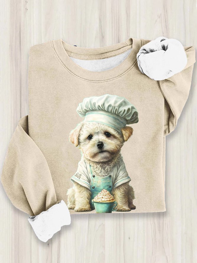 Loose Casual Dog Sweatshirt