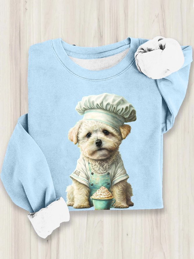 Loose Casual Dog Sweatshirt
