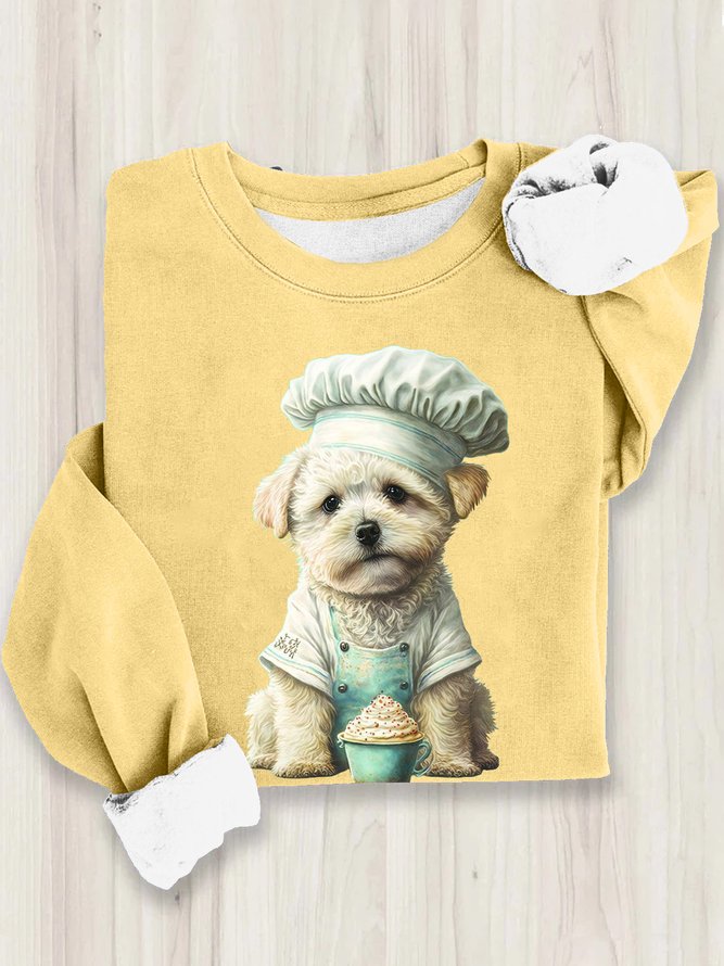Loose Casual Dog Sweatshirt