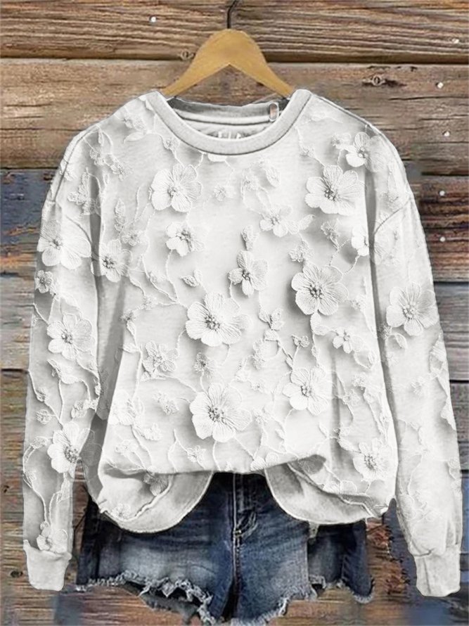 Plant flower pullover sweatshirt