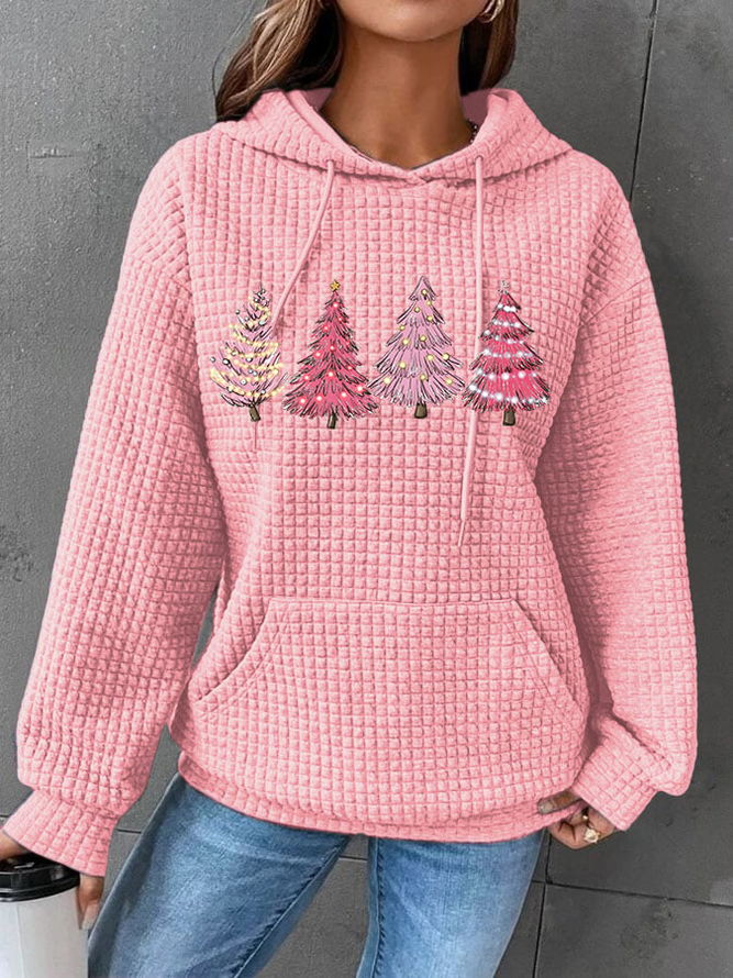 Women's Pink Tree Casual Hoodie