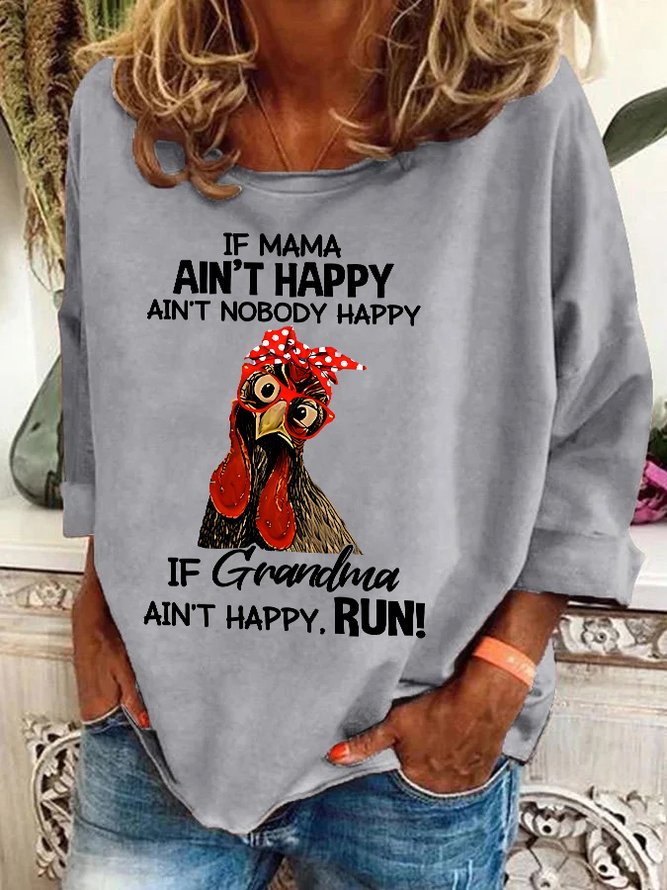 If Mama Aint Happy Aint Nobody Happy Funny Casual Sweatshirt