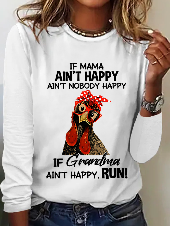 If Mama Aint Happy Aint Nobody Happy Funny Casual Long Sleeve Shirt