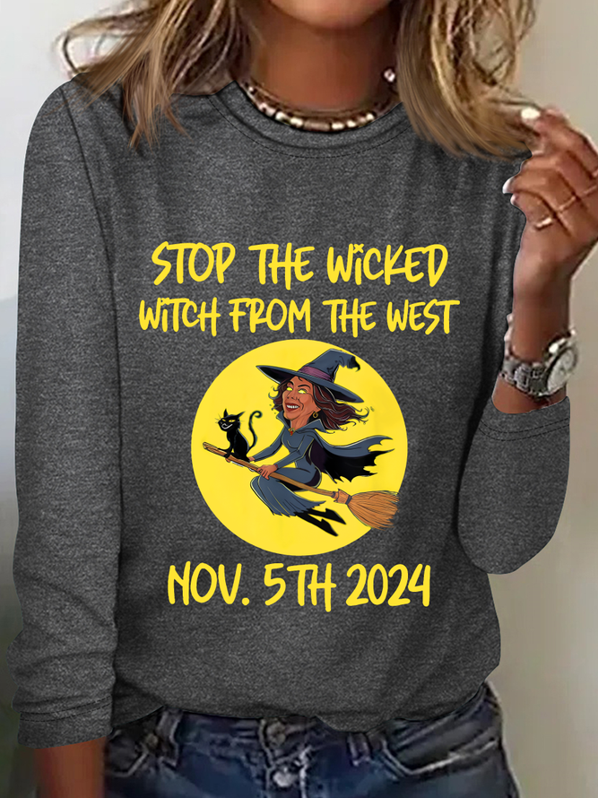 Stop The Wicked From The West Casual Long Sleeve Shirt